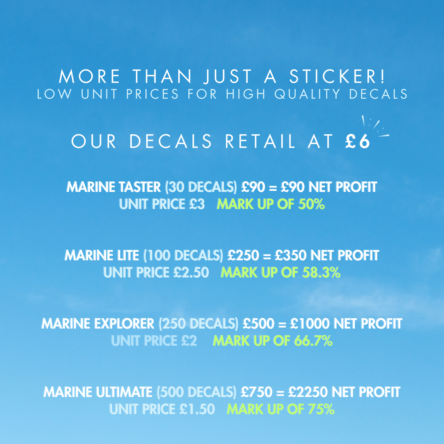 Wholesale Marine Lite (100 decals)